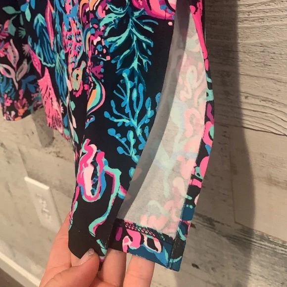 ❌SOLD❌🎉Host pick! Lilly Pulitzer Shae Dress NWT Onyx Twilight Coral Engineered - Picture 7 of 9